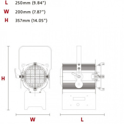 STUDIO FRESNEL LED COMPACTO 200W
